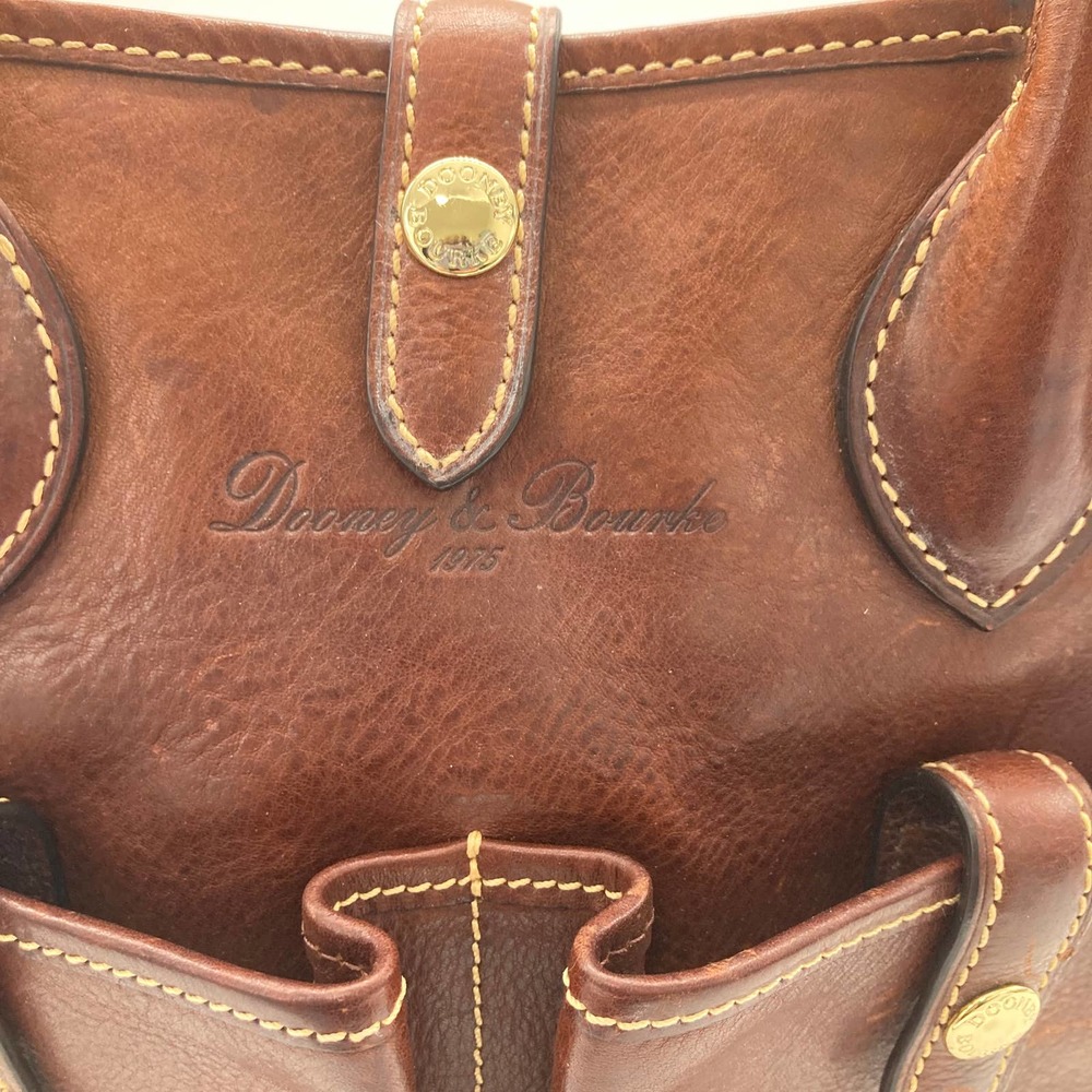 Dooney & Bourke Cognac “Lucy” Florentine Vacchetta leather shoulder bag - Picture 8 of 11